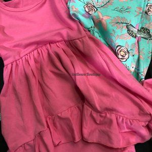 Hot Pink Hi/Lo Shirt with Aqua Pants 3 pc Set  1277  NWT Boutique